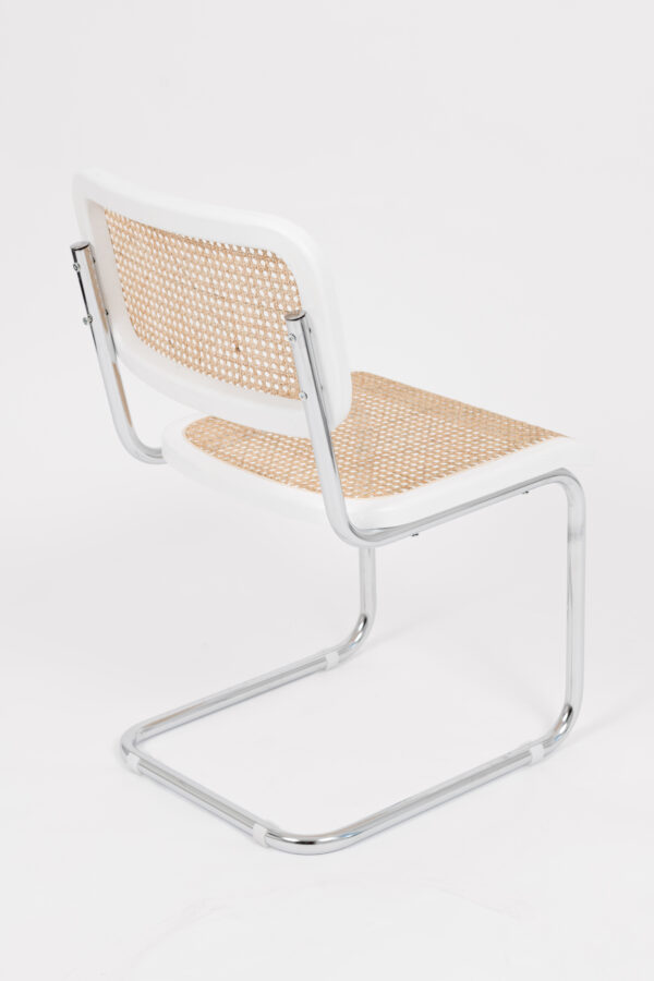 Cesca Chair White Rattan With Solid Chrome Frame Simply Seated